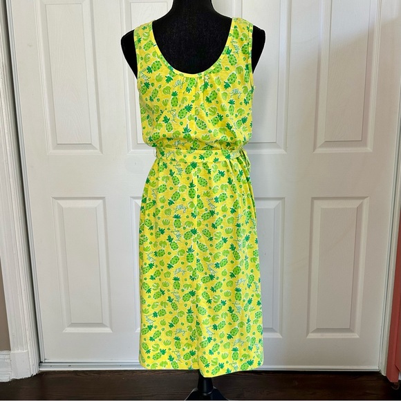 RARE Vintage 1970’s Lilly Pulitzer Yellow Stretch Pineapple Sundress - Picture 4 of 7